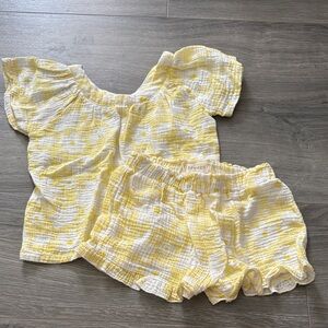btween Yellow and White Kids Matching Set